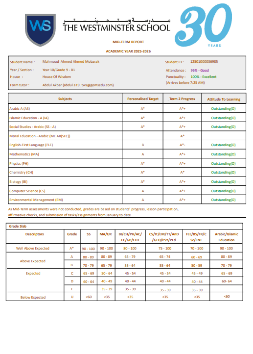Year 10 - Mid Term